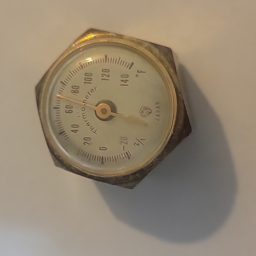 Brass bolt thermometer, japan